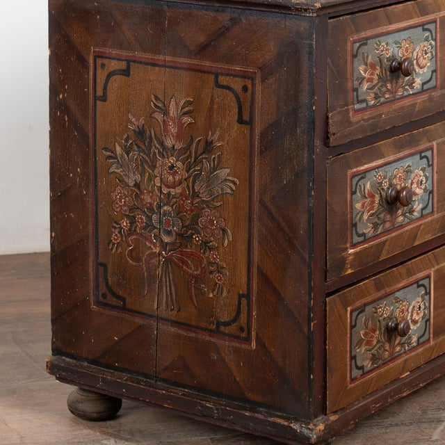 19th Century Original Hand Painted Large Chest of Three Drawers For Sale - Image 14 of 18