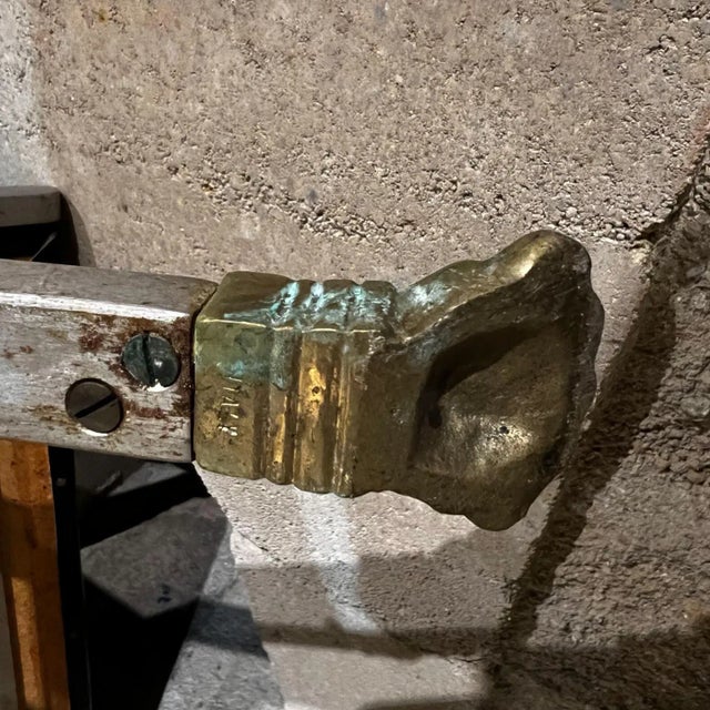 Black 1970s Maison Jansen Campaign Leather Bronze Lounge Chair France For Sale - Image 8 of 13