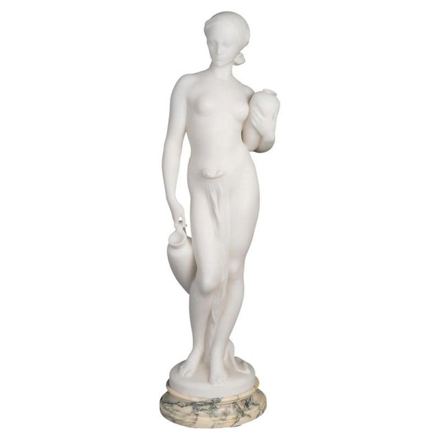 Large Sculpture in White Marble For Sale - Image 13 of 13