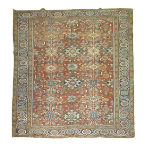 Early 20th Century Square Antique Heriz Rug, 8'11'' X 10'8''