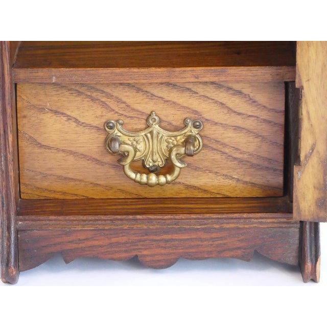 Antique Oak Smokers Cabinet For Sale - Image 6 of 11