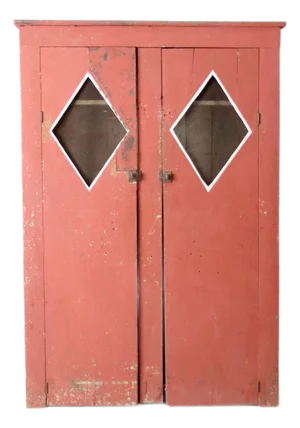 Antique Primitive Painted Wood Cabinet