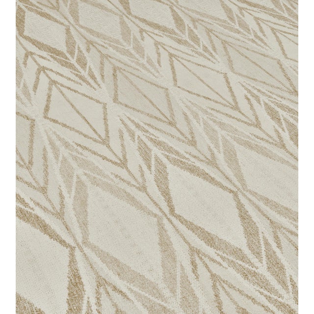 Textile Vintage Swedish Geometric Hooked Rug, Handwoven Wool at Doris Leslie Blau For Sale - Image 7 of 10