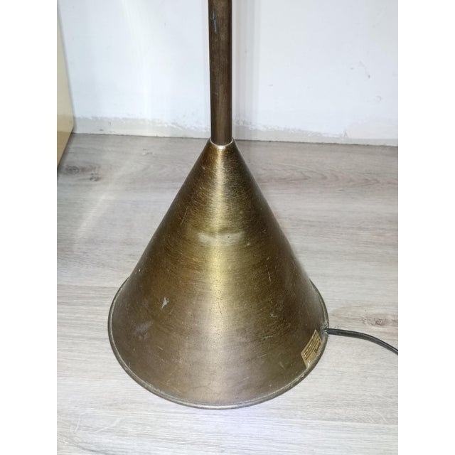 Gold Brass Floor Lamp by Jacques Adnet for Valenti, 1960s For Sale - Image 8 of 11