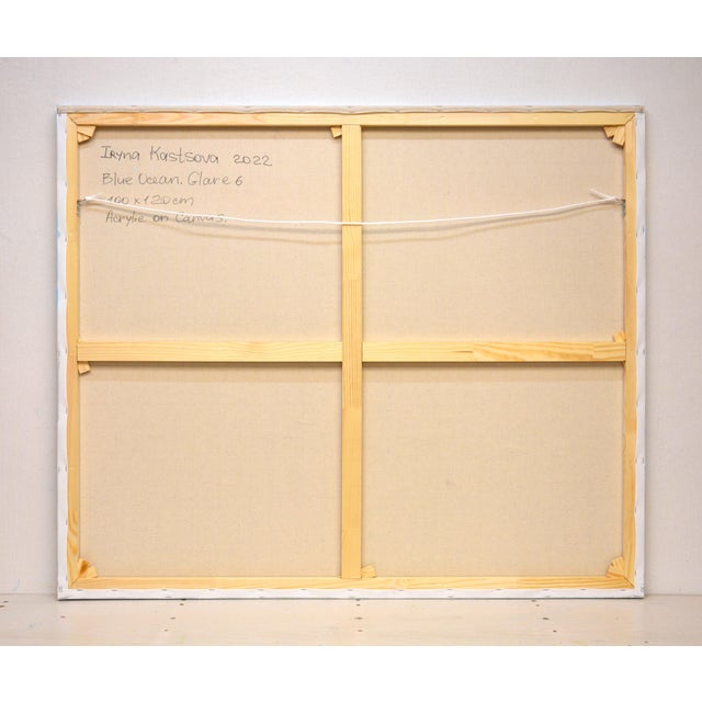 Textile Ocean Blue. Glare 6. Original Contemporary Painting by Iryna Kastsova For Sale - Image 7 of 11