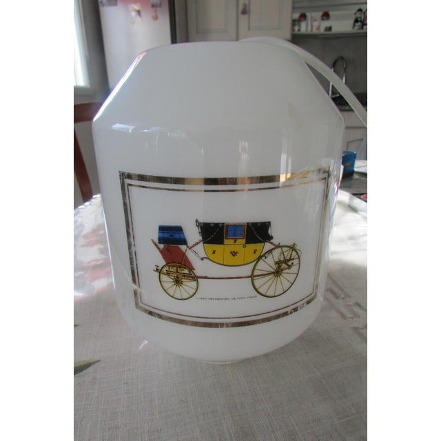 Vintage Suspension Light in Opaline, 1950s For Sale - Image 9 of 10