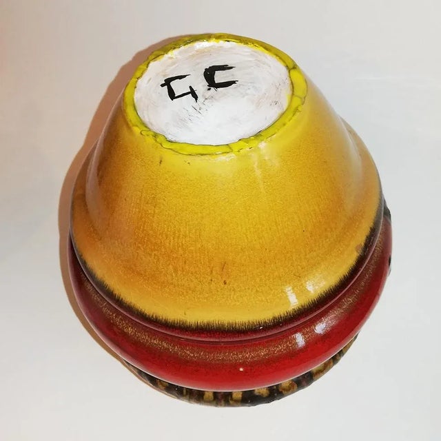 Italian Enameled Ceramic Vase, 1960s For Sale - Image 9 of 17
