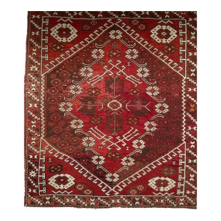 19th Century Turkish Bergama Village Rug, Handwoven Wool, Brick Red, 3' x 4' For Sale
