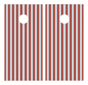 Chairish x The Muddy Dog Classic Stripe Cornhole Boards, Sky/Rosewood - 2 Boards + 8 Toss Bags