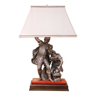 19th Century French Silvered Bronze Figural Sculpture Mounted as Table Lamp For Sale