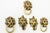 Art Deco Lion hooks set of 5 vienna around 1920s Polished and stove enameled