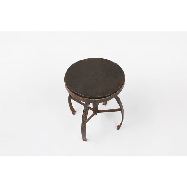 Industrial Black Metal Stool, France, 1920s For Sale - Image 11 of 16
