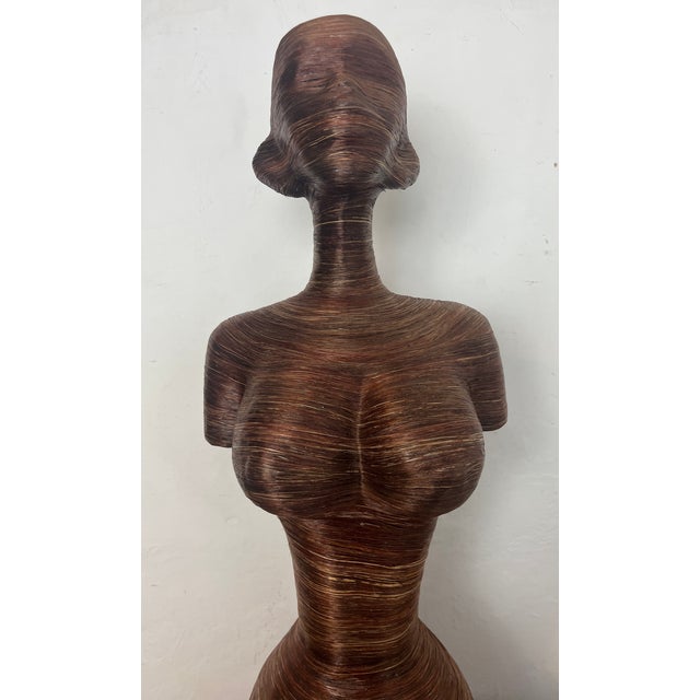 Lara Brown, Large Abstract Lady Sculpture, Rattan Fibre For Sale - Image 13 of 18