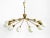 Beautiful, rare, large, 12-armed mid-century brass chandelier with opal glass shades. a very high-quality lamp with many...