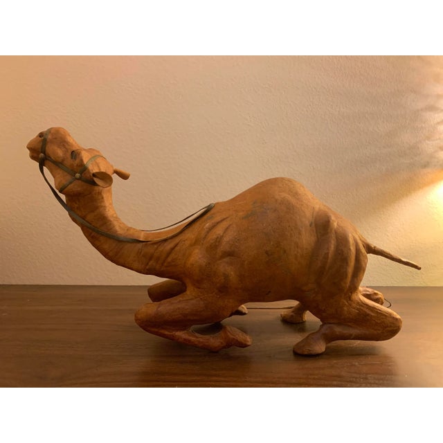 Late 20th Century Leather Wrapped Camel Figurine For Sale - Image 13 of 13