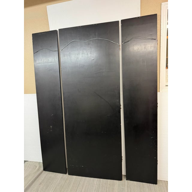 Tan Late 20th Century "Passage to Walled Garden" Three Panel Screen For Sale - Image 8 of 12