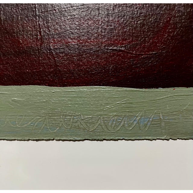 Red Edward Avedisian, Large Hudson River Figurative Modernist Landscape Oil Painting Edward Avedisian For Sale - Image 8 of 12