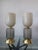 Elegant pair of Murano glass and brass lamps, 1990s European Plug (up to 250V).The wiring of this item may be original and...