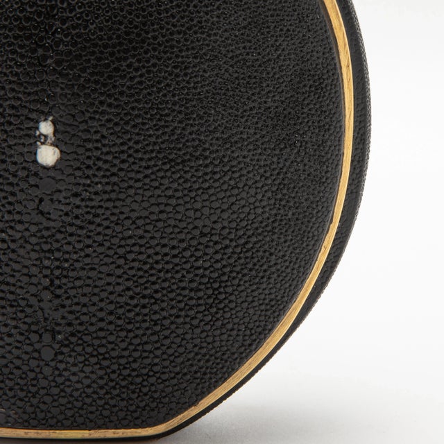 Metal Shagreen Vase With Brass Details by R&y Augousti For Sale - Image 7 of 7