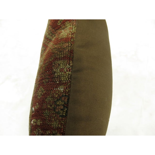 Persian Rustic Antique Rug Pillow For Sale - Image 3 of 5