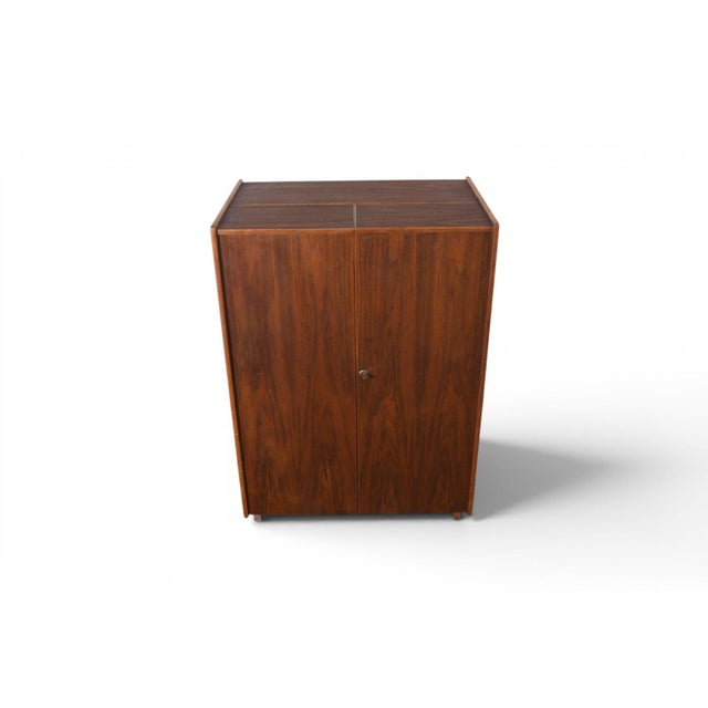 German Walnut "Desk in a Box" Home Office Cabinet, 1960s For Sale - Image 15 of 17