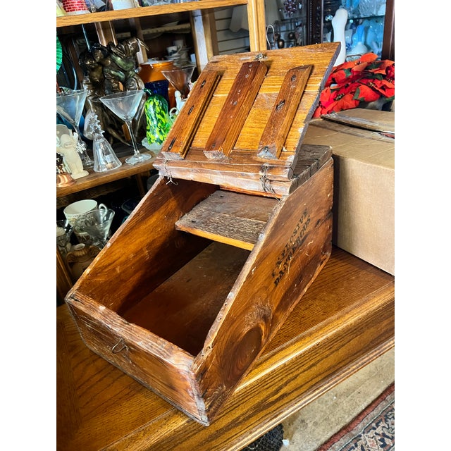 Early 20th Century Folk Art Slant-Lid Desk Box - Repurposed Antique Dynamite Crate For Sale - Image 4 of 8