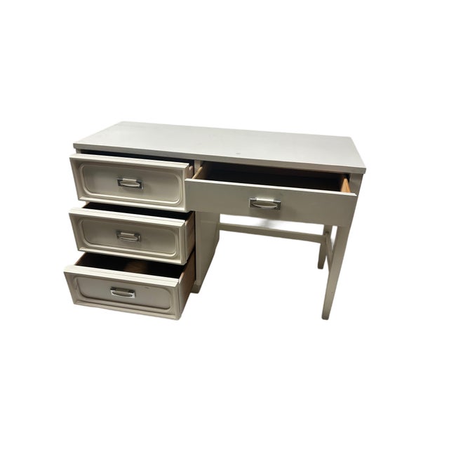 1980s 1980s Classic White Wooden Writing Desk For Sale - Image 5 of 5