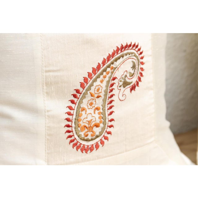 Pair of Buti Ivory Paisley Pillow Cover For Sale - Image 4 of 6