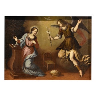 Scuola Toscana, Annunciation, 1650, Oil on Canvas, Framed For Sale