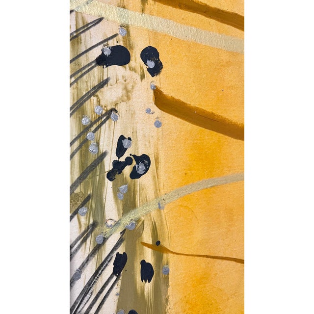 Stanley Boxer, Stanley Boxer Mixed Media Abstract Expressionist Painting on Paper, Gold, 1987 For Sale - Image 14 of 16