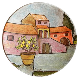 Vintage Ceramic Plate by Lazzaro for Italica ARS For Sale