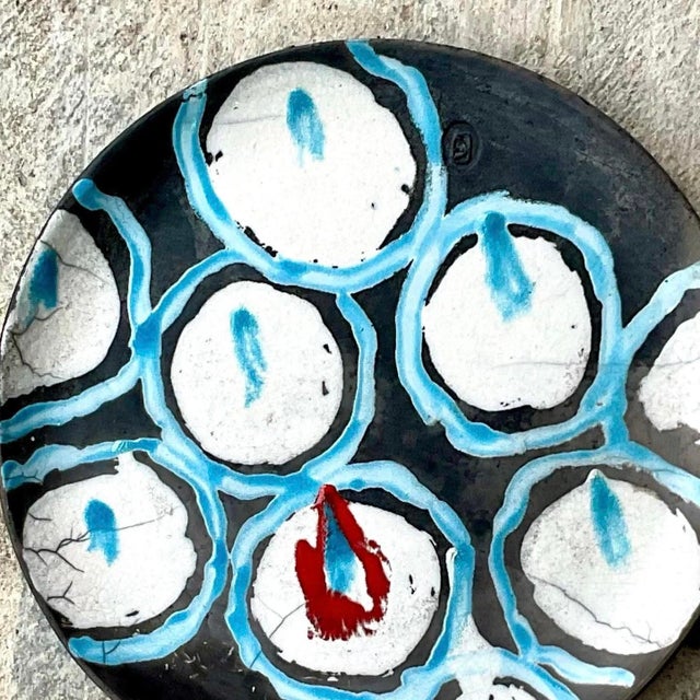 Vintage Hand Painted Signed Studio Pottery Charger For Sale - Image 14 of 14