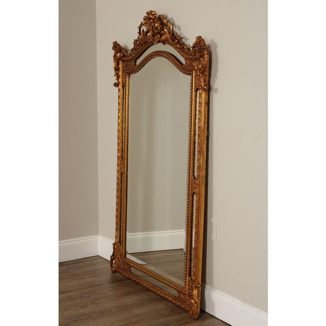 Mid 20th Century Mid 20th Century Large Ornately Gilt Carved Wall Mirror For Sale - Image 5 of 18
