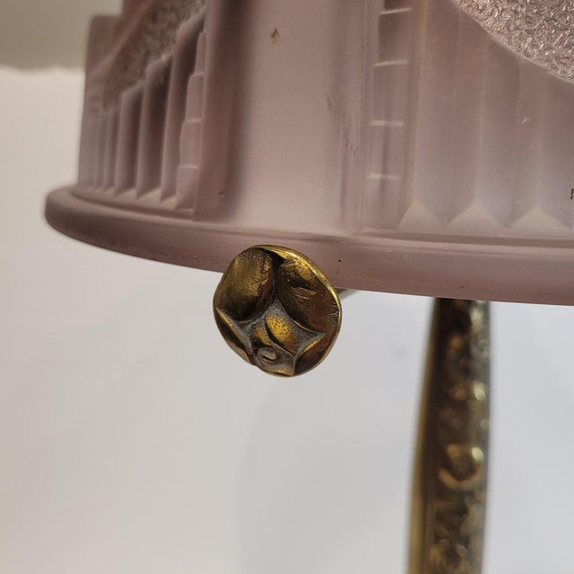 Art Deco Table Lamp in Bronze and Bent Glass from Muller Fréres, Luneville, France, 1930s For Sale - Image 12 of 18