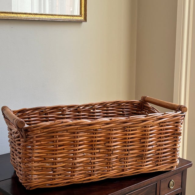 Vintage European Style Wicker Storage / Kindling Basket For Sale - Image 12 of 12