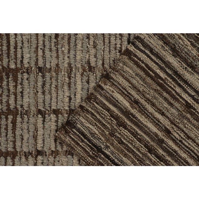 Textile Moroccan Style Runner in Brown & Gray High-Low Striations by Rug & Kilim For Sale - Image 7 of 7