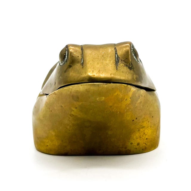 Hollywood Regency Vintage Brass Frog Trinket Box – Hollywood Regency / Whimsical For Sale - Image 3 of 12