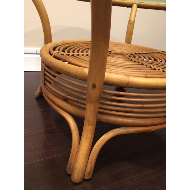 Vintage Round Bamboo Table Chairish