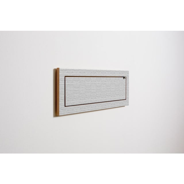 Contemporary 80×27-1 Fläpps Shelf with Watercolor Stripes by Kind of Style for Ambivalenz For Sale - Image 3 of 5