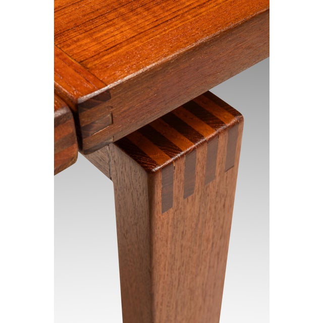 Restored Danish Modern Expansion Dropleaf Dining Table in Teak W/ Tile Inlay by Ox Art for Ansager Møbler, Denmark, C. 1977 For Sale - Image 16 of 18