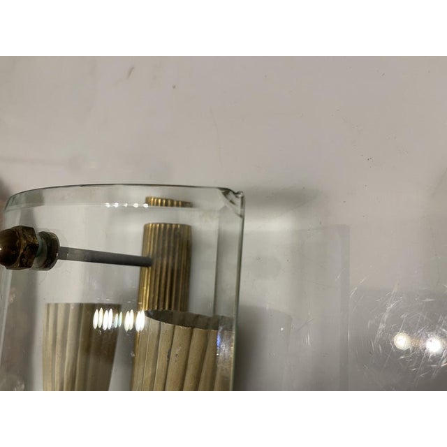 Metal Glass & Brass Sconces from Fontana Arte, 1950s, Set of 2 For Sale - Image 7 of 10