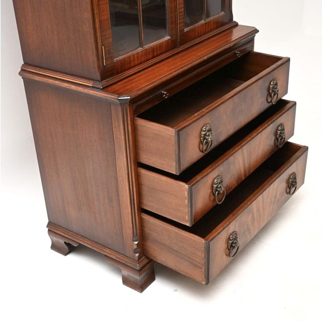 Antique Georgian Bookcase Cabinet, 1950 For Sale - Image 9 of 10