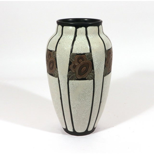 Charles Catteau for Boch Freres Charles Catteau for Boch Frères Keramis Art Deco Stoneware Vase, Décor d.767 Circa 1923 For Sale - Image 4 of 12