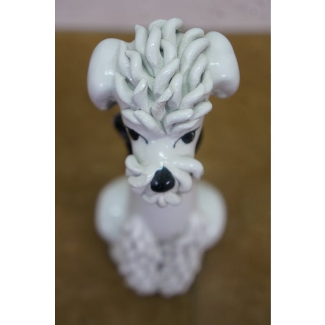 Mid Century Italian Porcelain Spaghetti Poodle Dog Figurine Statue 8" For Sale - Image 12 of 13