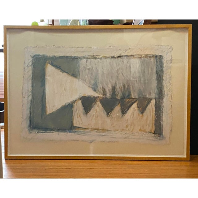 1980s Powerful Abstract J. L. Mitchell Gouache / Pastel Large Custom Frame New York Reframe? For Sale - Image 14 of 16