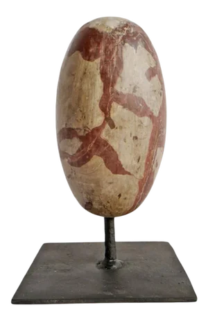 Natural Lingam Stone on Stand