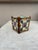 Small French Majolica cache pot Onnaing, circa 1890. Geometrical pattern.