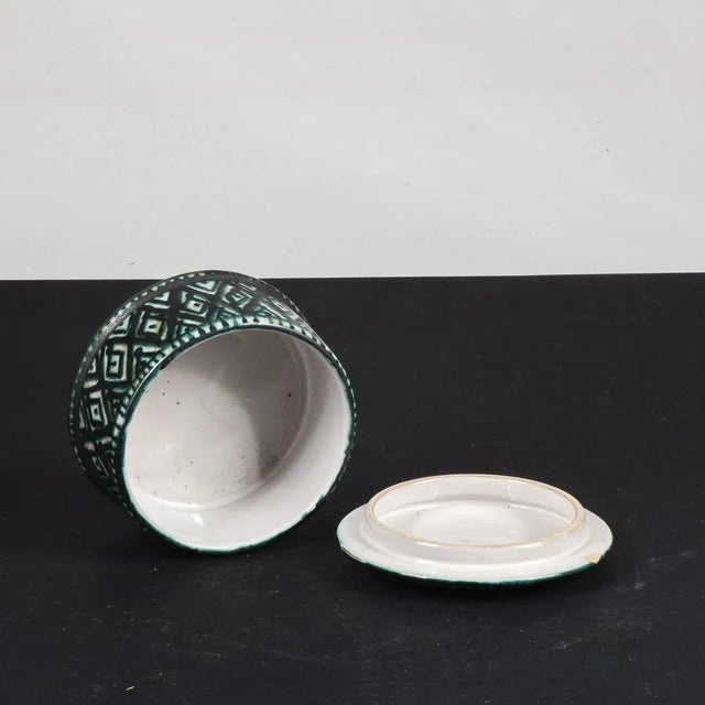 Black Ceramic Box with Geometric Decorations by M. A. Mercuri For Sale - Image 8 of 10