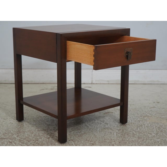 John Stuart 1950s Pair John Stuart Mid Century Modern Walnut Nightstands For Sale - Image 4 of 18