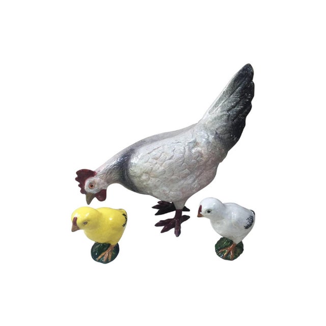 Ceramic 19th Century Majolica Rooster & Hen Vases Delphin Massier-A Pair For Sale - Image 7 of 13